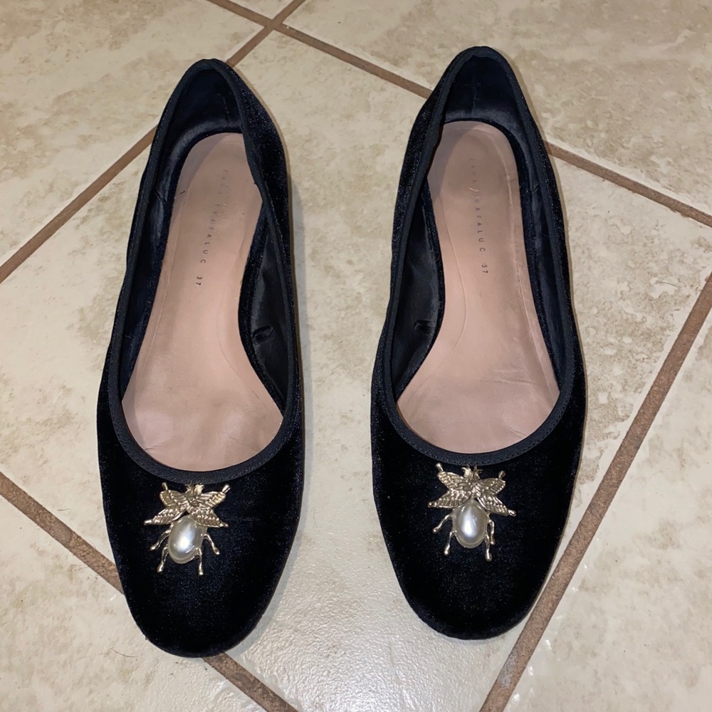 Zara Ballerina Velvet Flats